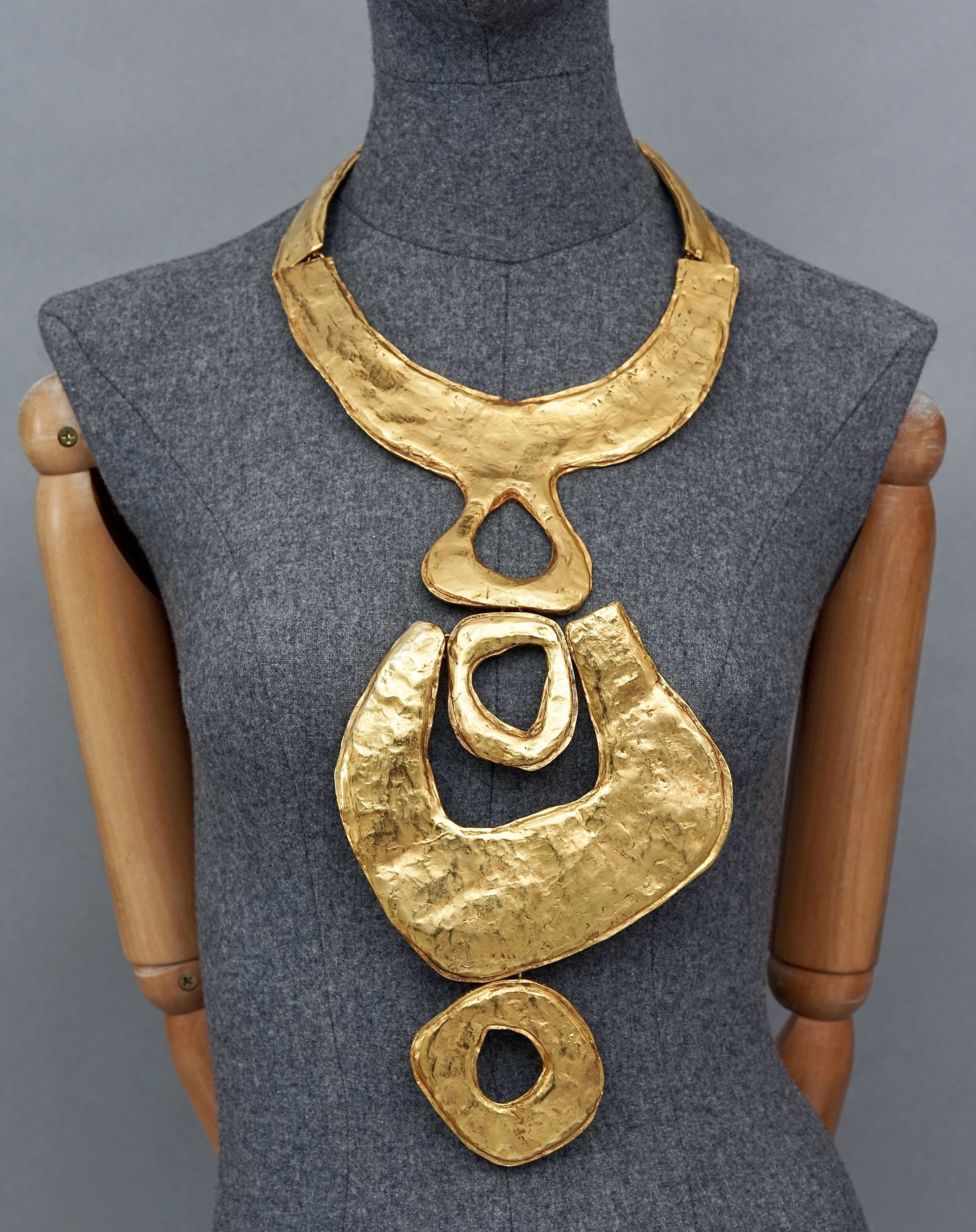 Vintage Massive CHRISTIAN LACROIX Hammered Abstract Plastron Vintage Massive CHRISTIAN LACROIX Hammered Abstract Plastron