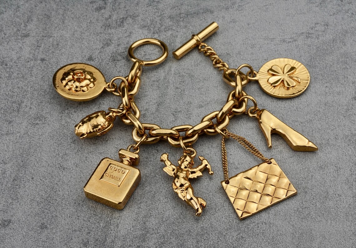Vintage CHANEL Iconic Charms Bracelet Etsy