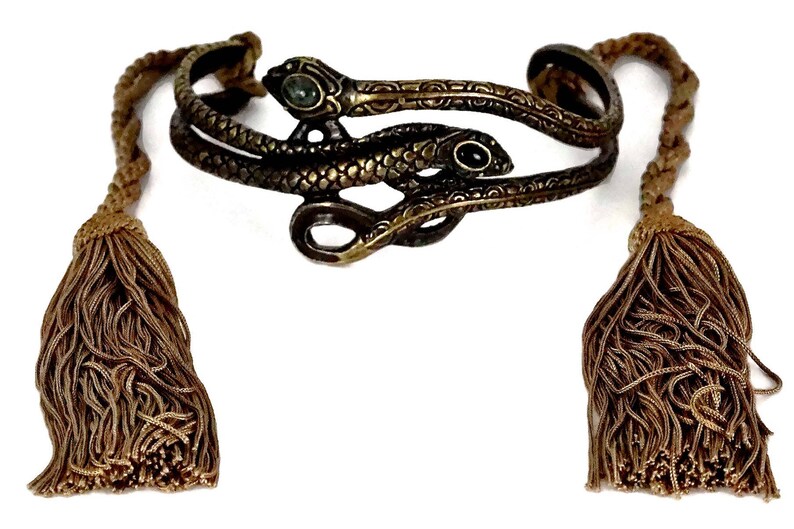 Vintage VALENTINO GARAVANI Runway Snake Tassel Choker Necklace image 2