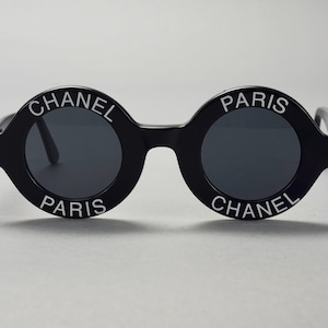 Vintage 1993 Iconic CHANEL PARIS CC Logo Round Black Sunglasses - Etsy