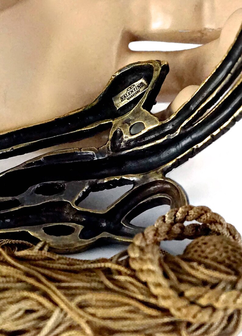 Vintage VALENTINO GARAVANI Runway Snake Tassel Choker Necklace image 9