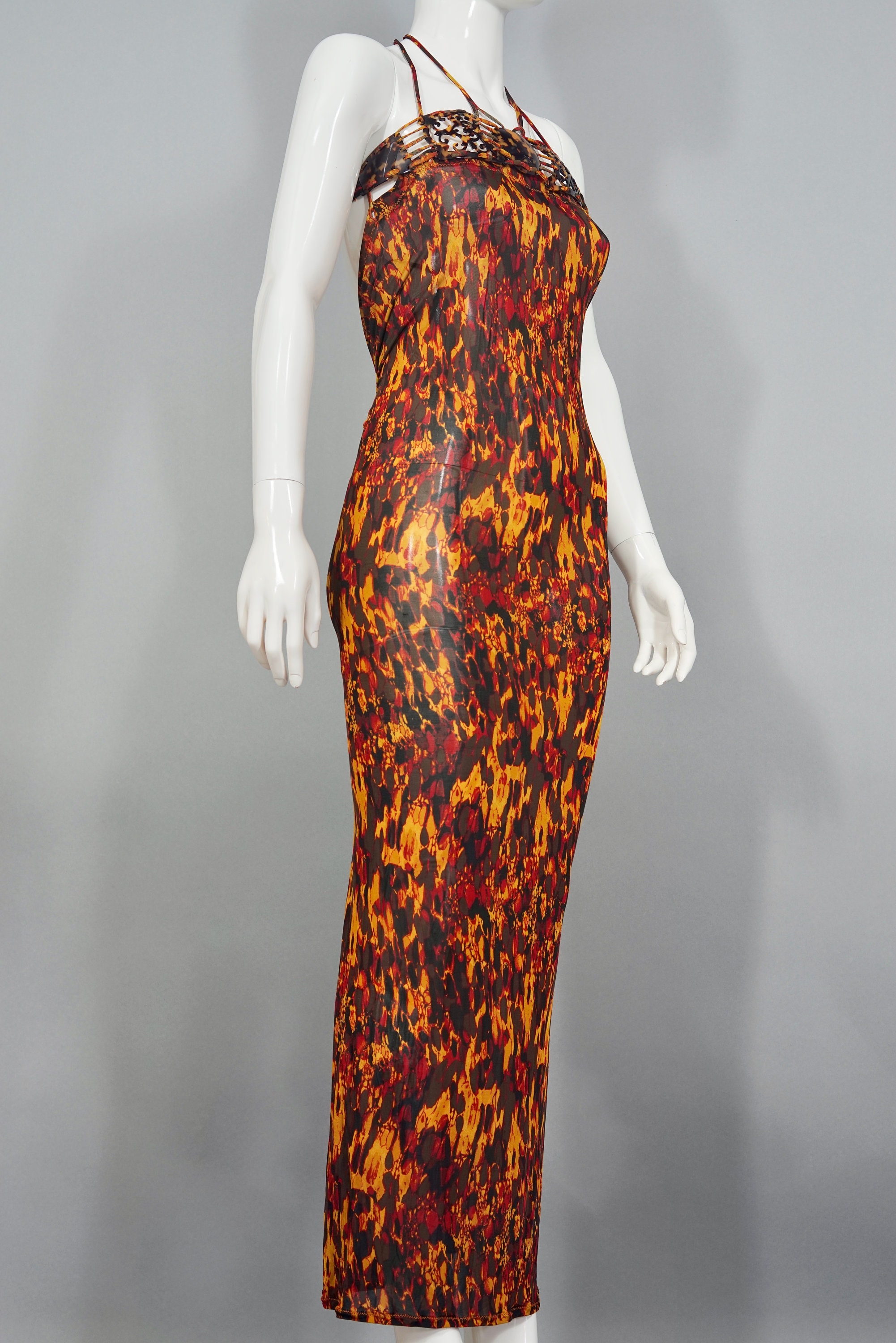Vintage 1997 JEAN PAUL GAULTIER Tortoise Shell Embellished Print