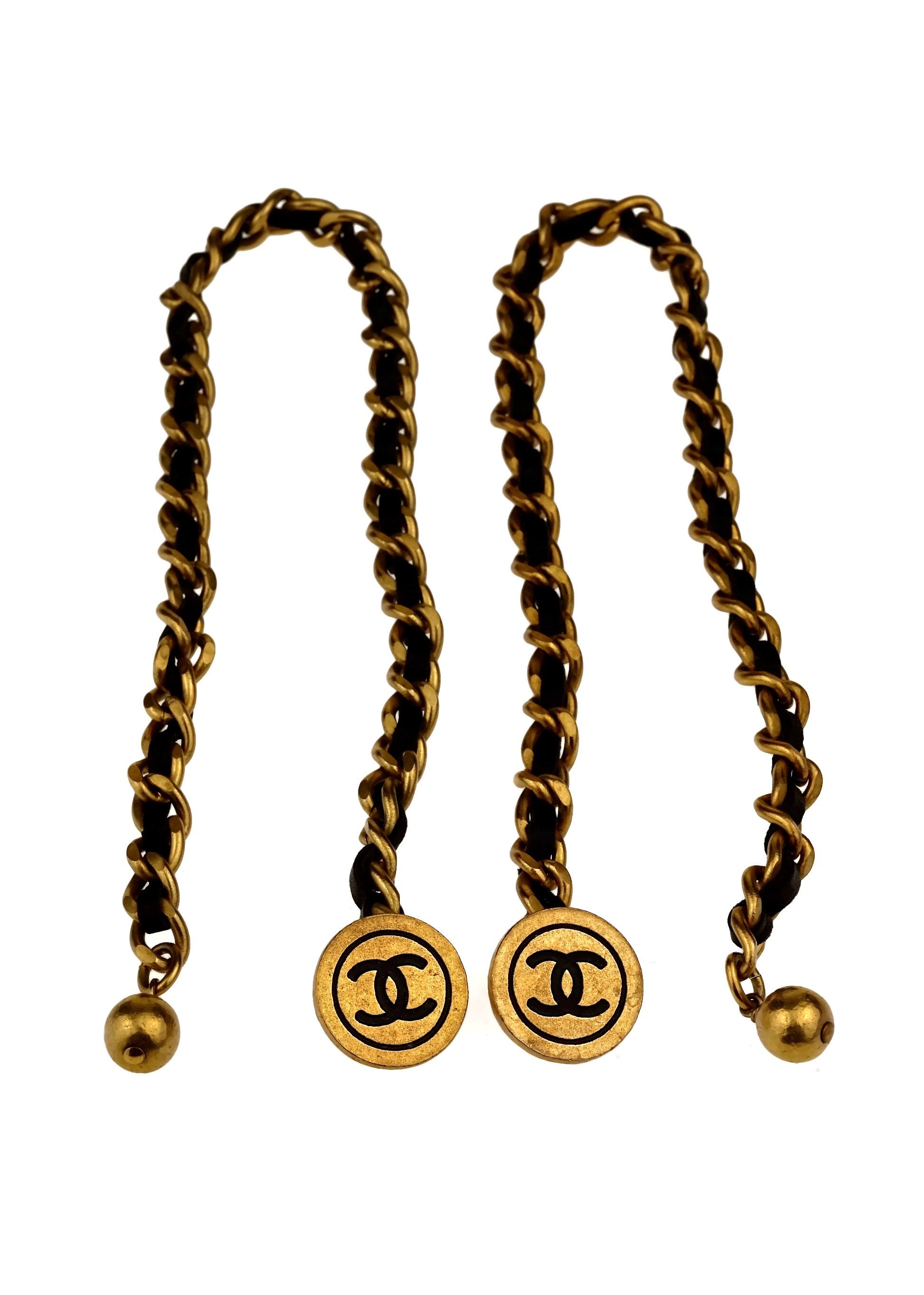 Chanel Vintage Heart Shape CC Logo Cut Out Pendant Rolo Necklace