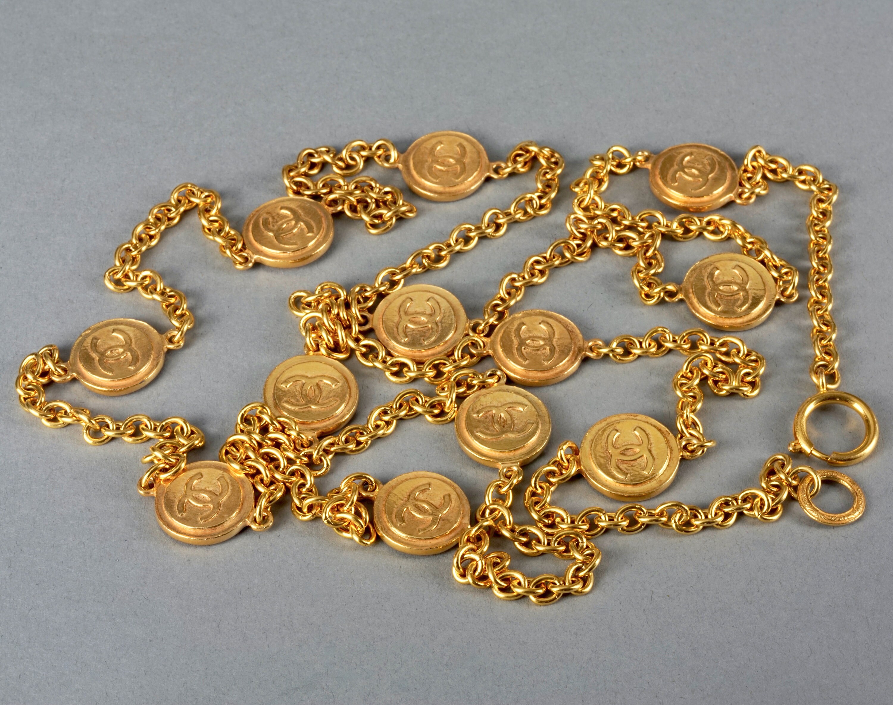 Chanel Vintage Gold Metal 31 Rue Cambon CC Medallion Chain Necklace, 1980s  Available For Immediate Sale At Sotheby's