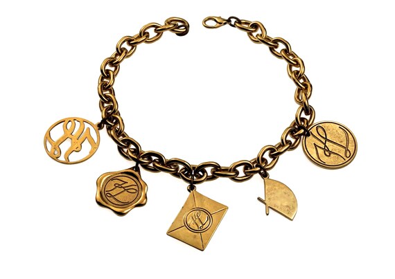 Vintage KARL LAGERFELD Iconic Logo Multi Charm Necklace - Etsy