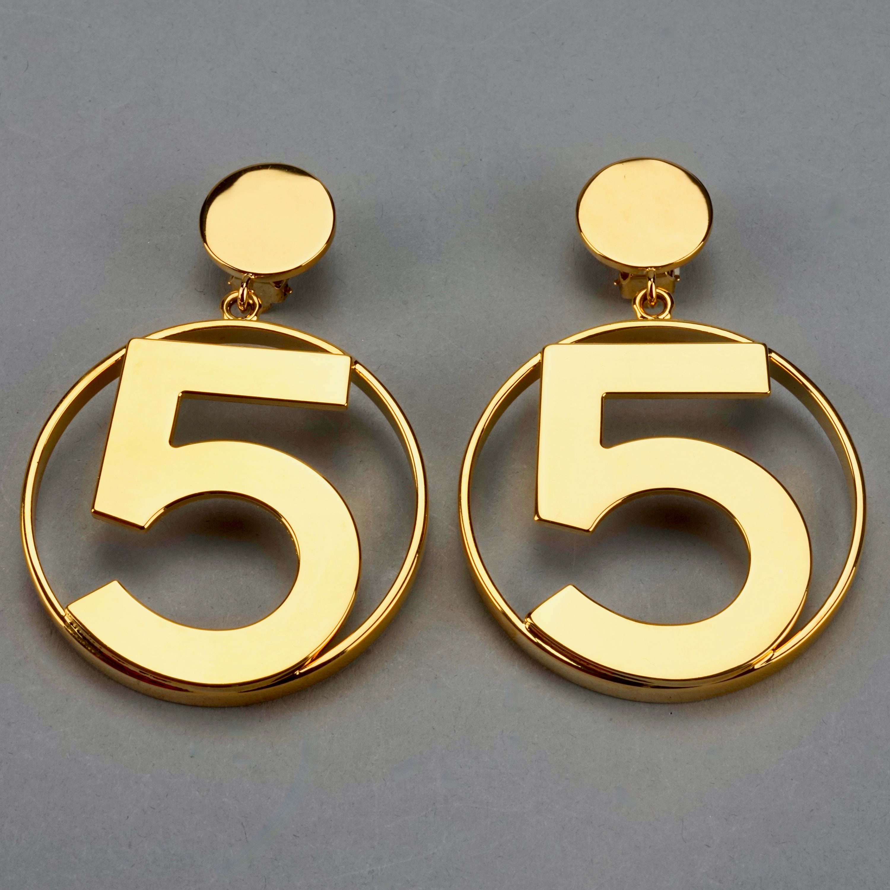 Chanel Vintage Yellow Gold Hoop Earrings