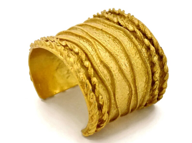 Vintage SONIA RYKIEL Textured Rope Pattern Bracelet Cuff