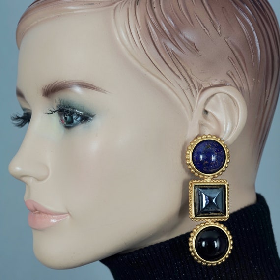 Vintage ISABEL CANOVAS Tiered Geometric Dangling Earrings - Etsy 日本