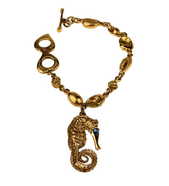 Vintage YVES SAINT LAURENT Seahorse Charm Sea She… - image 3