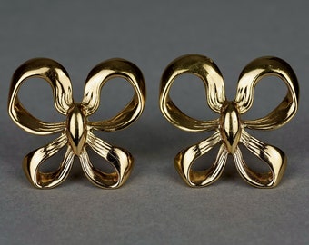 Vintage YVES SAINT LAURENT Ysl Ribbon Bow Earrings