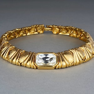 Vintage YVES SAINT LAURENT Ysl Rhinestone Choker Necklace