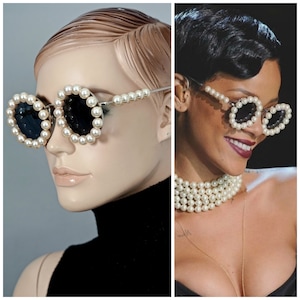 Vintage 1994 Iconic CHANEL Pearl Round Sunglasses