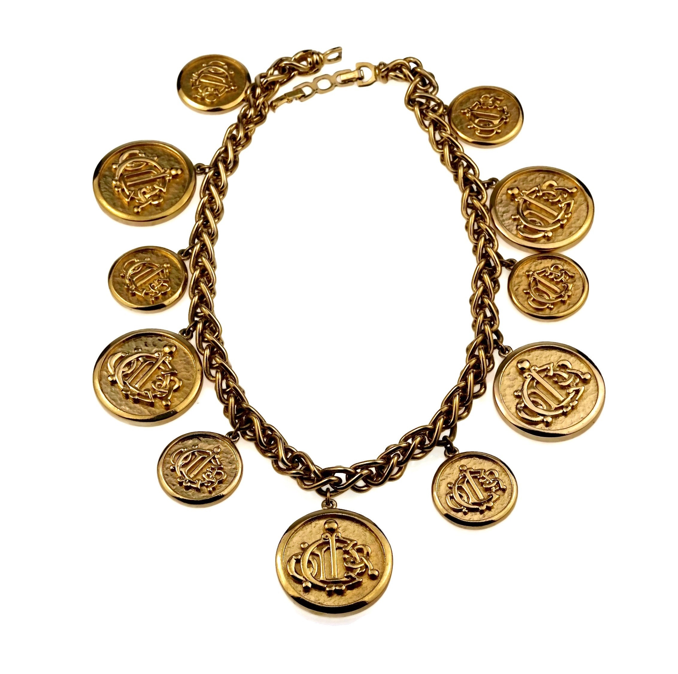 DIOR☆ Brass necklace with iconic charms Dior Brass Necklace Iconic Charms | eBay
