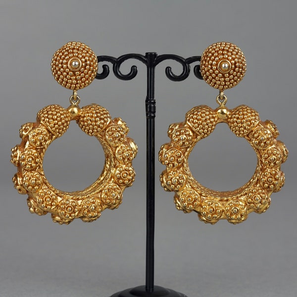 Vintage Massive CHRISTIAN LACROIX Mogul Baroque Hoop Earrings