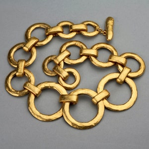 Vintage EDOUARD RAMBAUD Gilt Circular Link Necklace