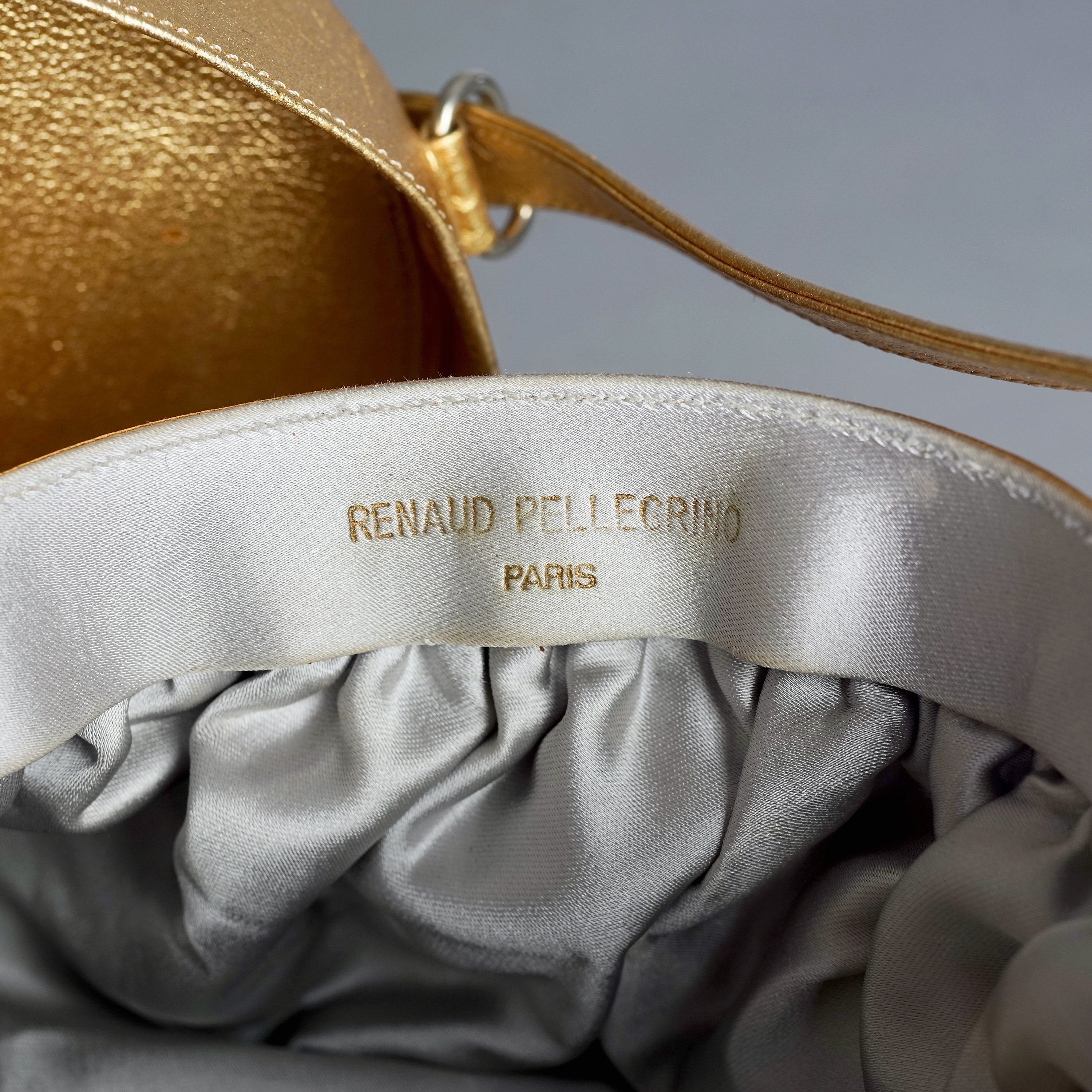 Vintage RENAUD PELLEGRINO Studded Gold Leather Bag - Etsy Vintage RENAUD PELLEGRINO Studded Gold Leather Bag - Etsy