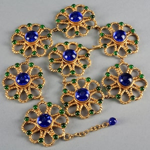 Vintage 1995 CHANEL MAISON GRIPOIX Poured Glass Torsade Flower Necklace