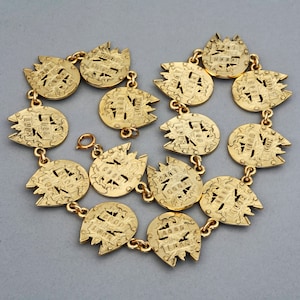 Collar vintage MOSCHINO &quot;GOOD LUCK&quot; con eslabones de herradura