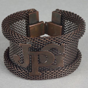 Vintage JEAN PAUL GAULTIER Jpg Logo Mesh Cuff Bracelet