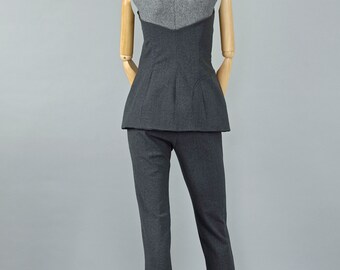 Vintage GIANNI VERSACE Asymmetric Bustier Tube Top Pants