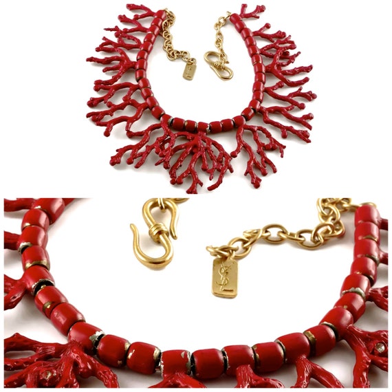 Vintage YSL Yves Saint Laurent by Robert Goossens Coral