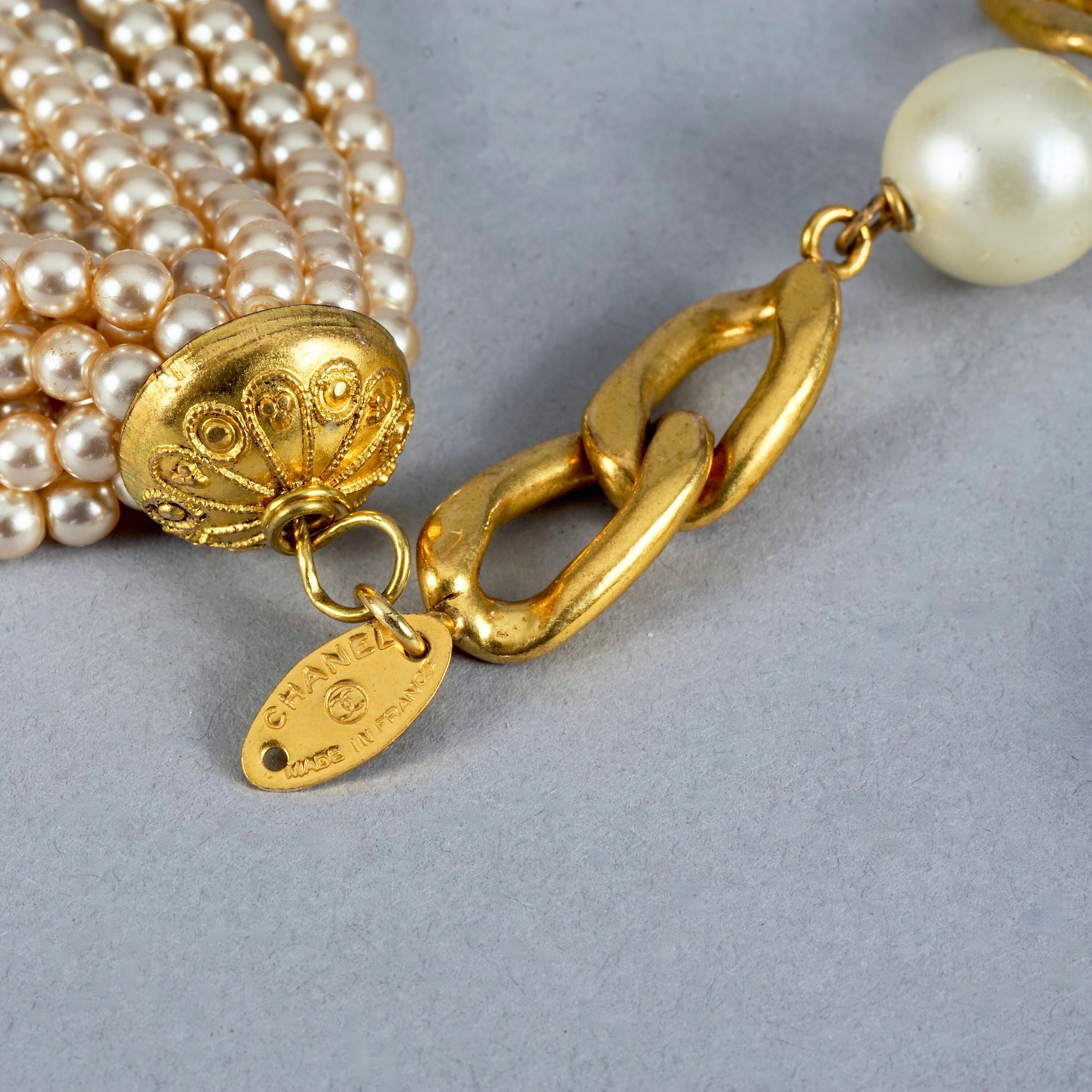 Vintage CHANEL Pearl Tassel Chain Necklace Belt - Etsy