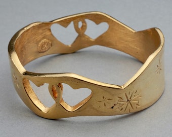 bracelet vintage CHRISTIAN LACROIX Interlocking Heart Cuff