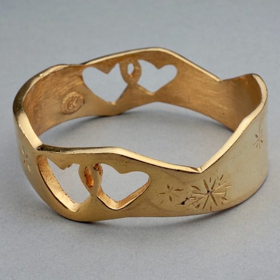Vintage CHRISTIAN LACROIX Interlocking Heart Cuff Bracelet Etsy