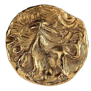 Vintage YVES SAINT LAURENT Ysl by Robert Goossens Lion Profile Medallion Pendant Brooch