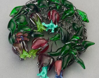 Vintage Massive HISTOIRE DE VERRE Flower Gripoix Brooch - Etsy