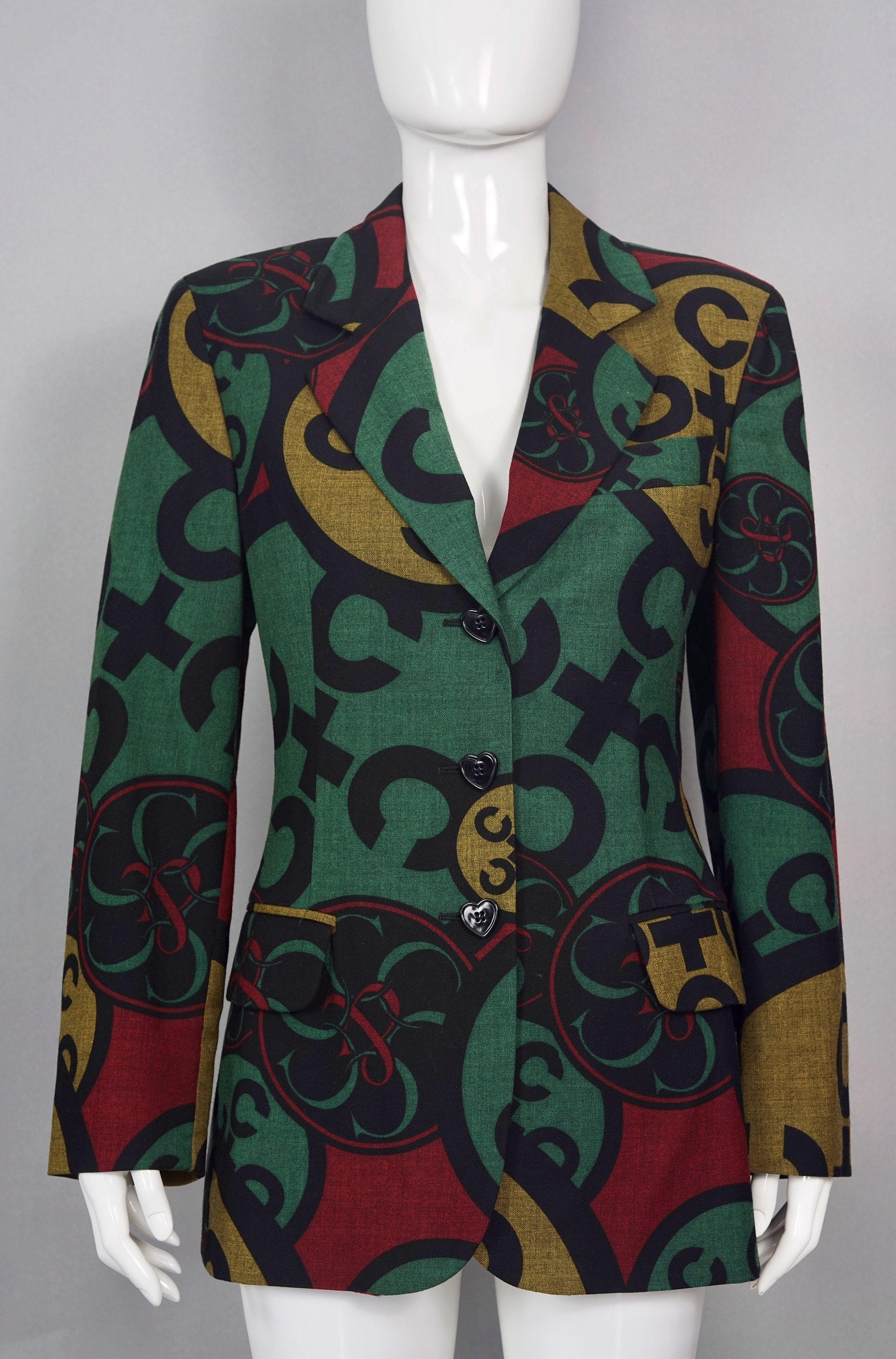 Vintage MOSCHINO CHEAP and CHIC Graphic Print Jacket - Etsy