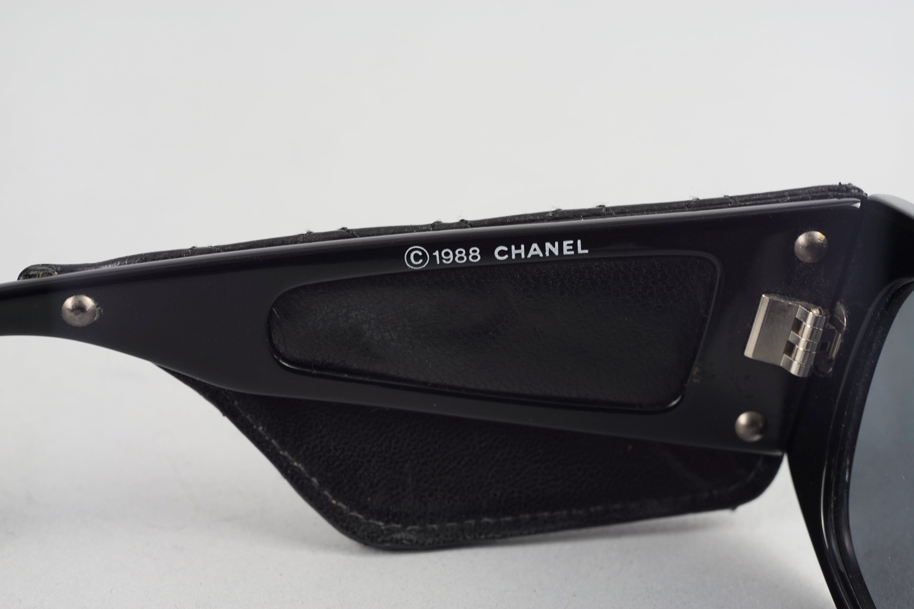 chanel black leather vintage quilted sunglasses case CHANEL Sunglasses Cases for sale | eBay main image 2
