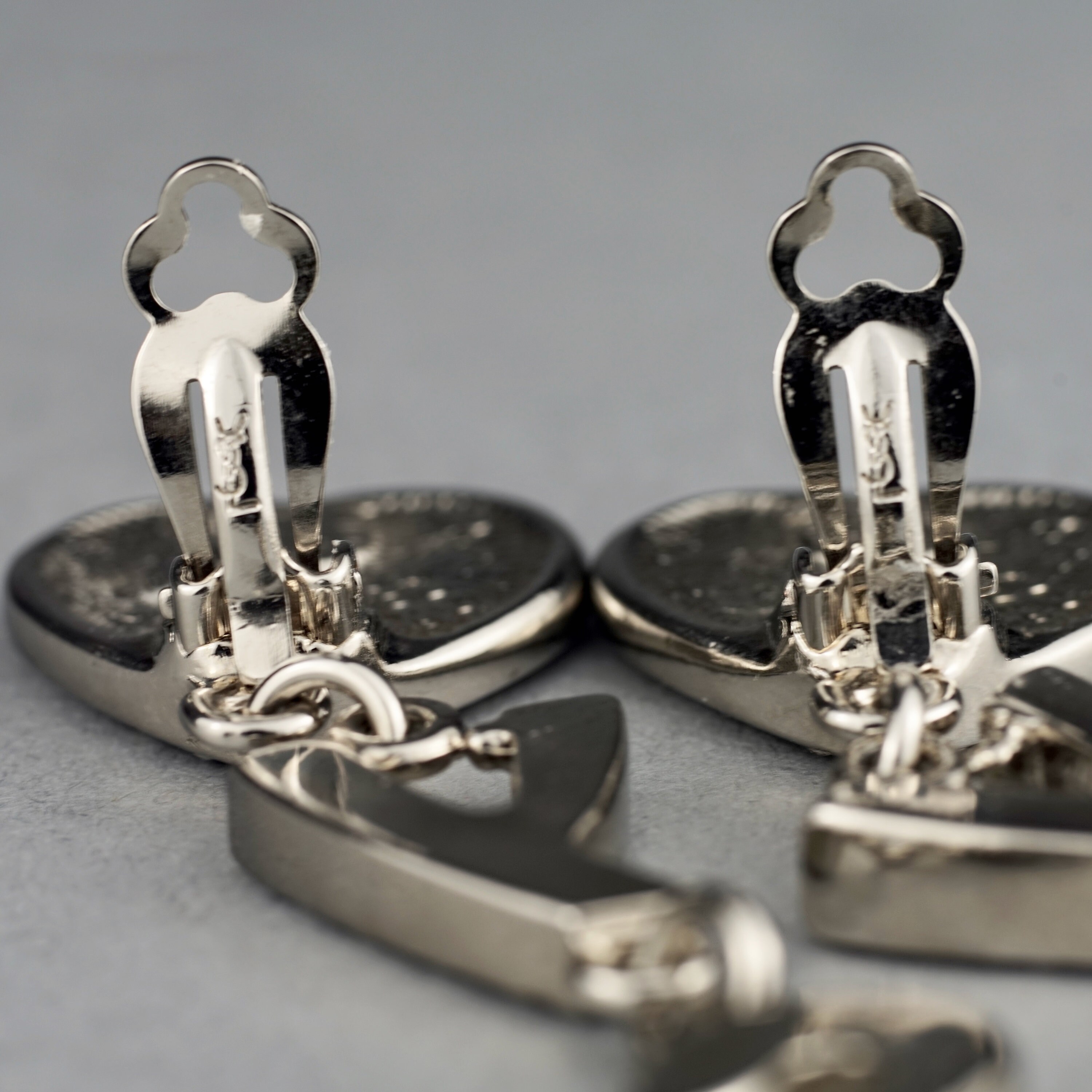 アクセサリー Vintage Yves Saint Laurent PlateNacklece Yves Saint Laurent YSL Vintage Black Rhodium Plated Pearl