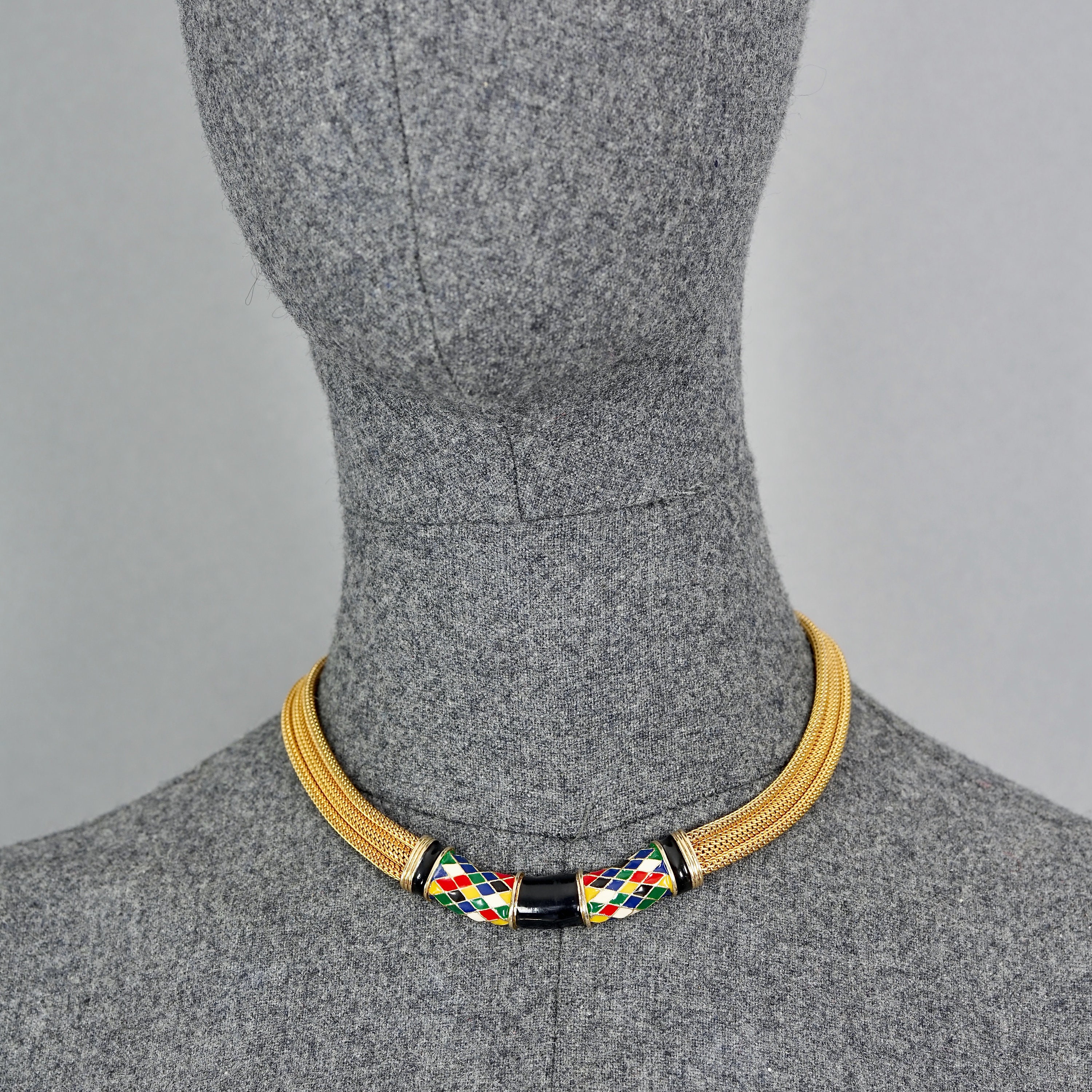 安いそれに目立つ Vintage Mesh Enamel Pattern Harlequin Colourful BALENCIAGA アクセサリー