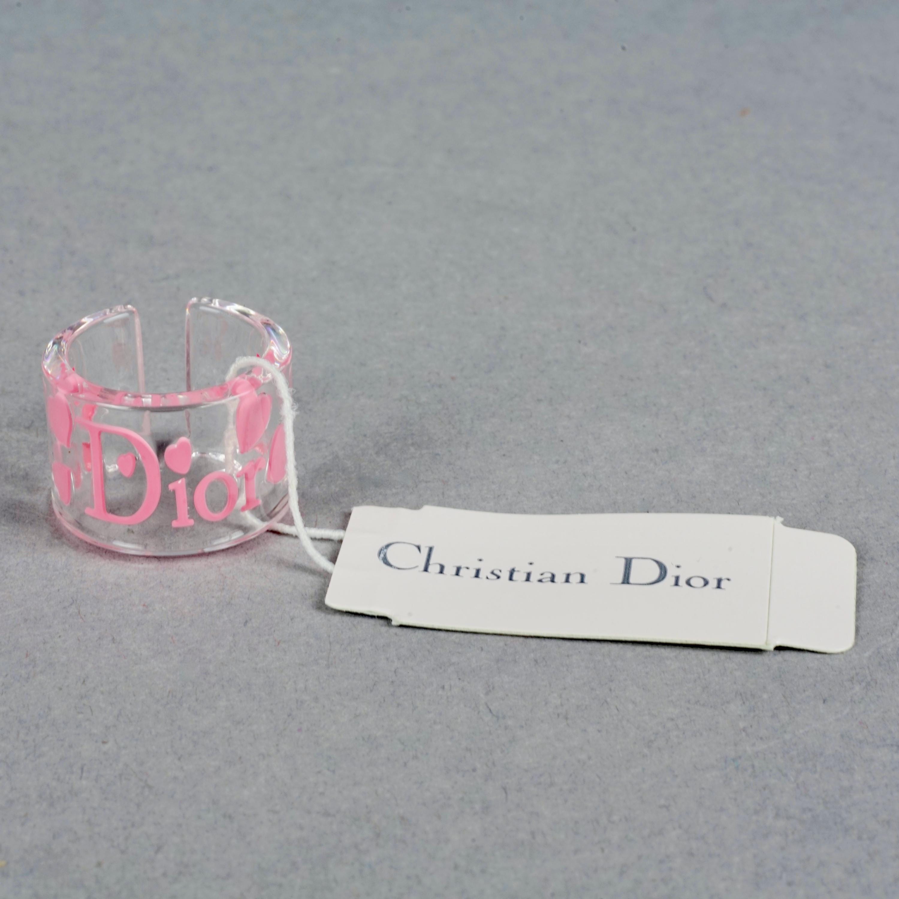 Vintage CHRISTIAN DIOR Pink Heart Lucite Ring - Etsy