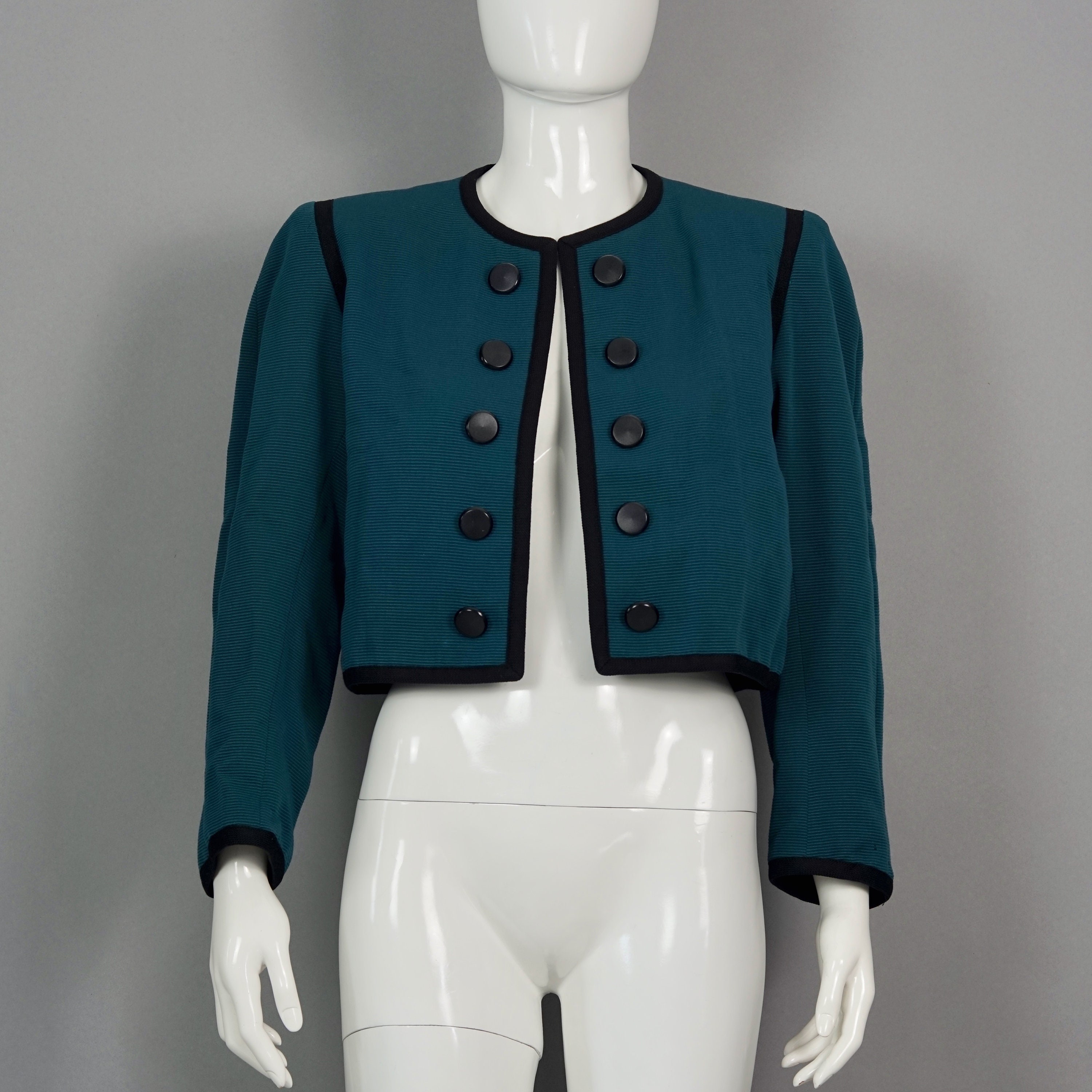 Vintage YVES SAINT LAURENT Ysl Rive Gauche Dark Teal Openwork