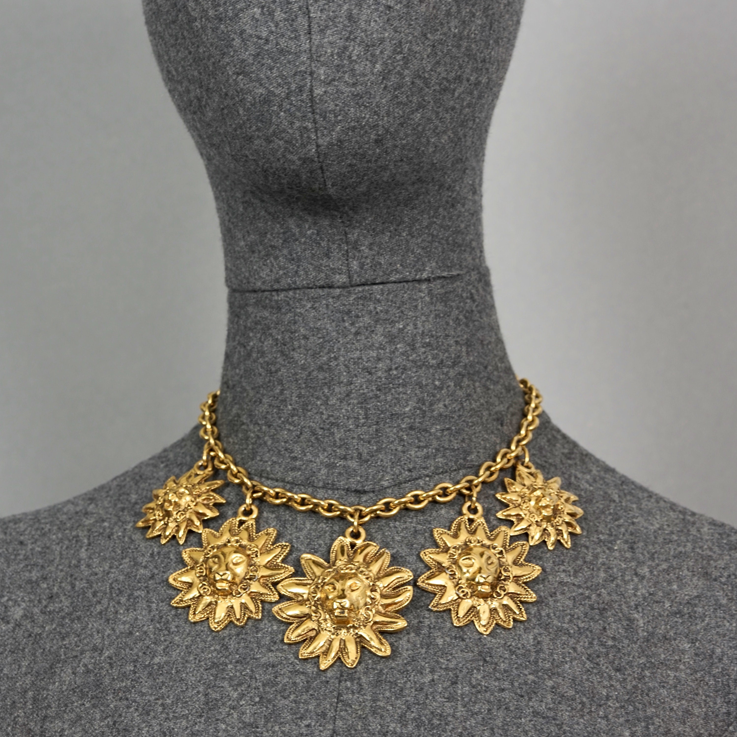 Vintage Chanel Lion Head Medallion Necklace - Etsy