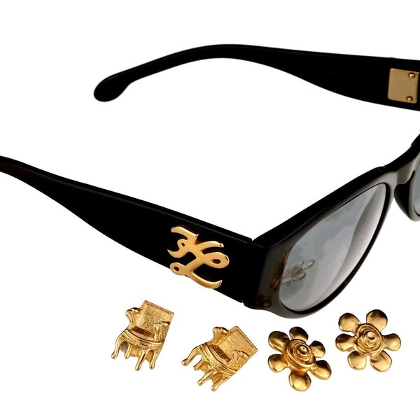 Vintage KARL LAGERFELD Interchangeable Iconic Charms Emblem Sunglasses