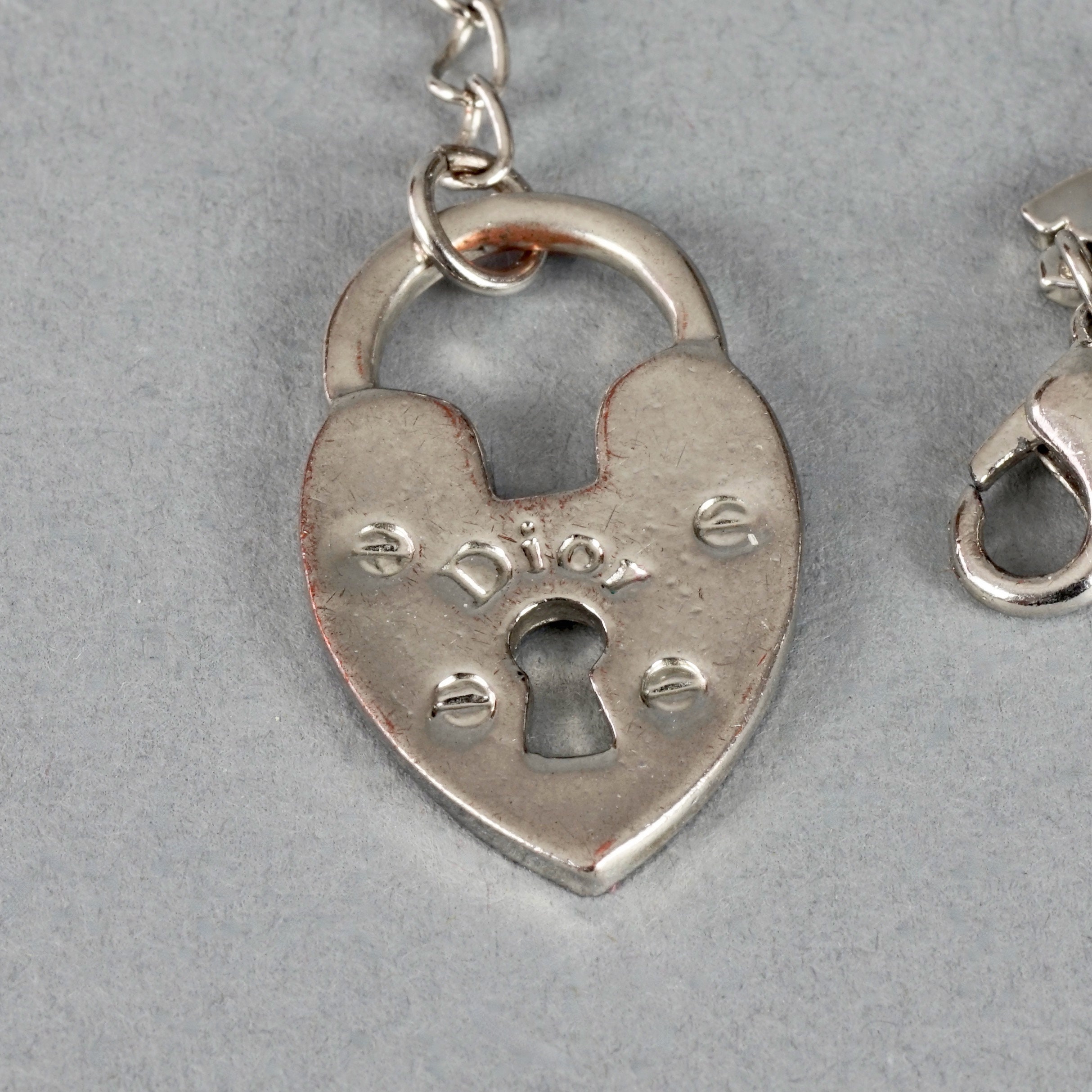 Vintage CHRISTIAN DIOR by GALLIANO Figural Charm Silver Bracelet