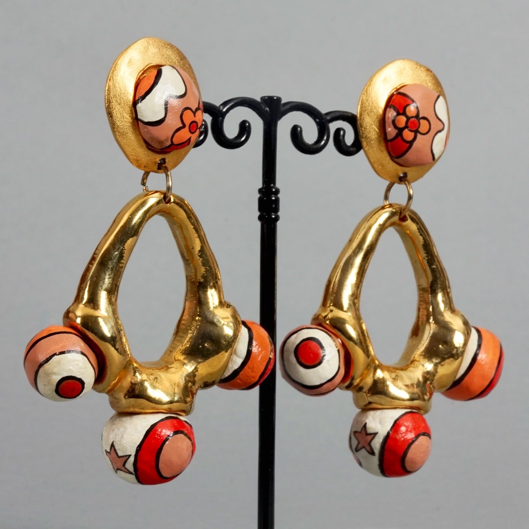 Broche Vintage Signée Alexis Lahellec Paris 'Yahon' Dorée - En Très Bon état