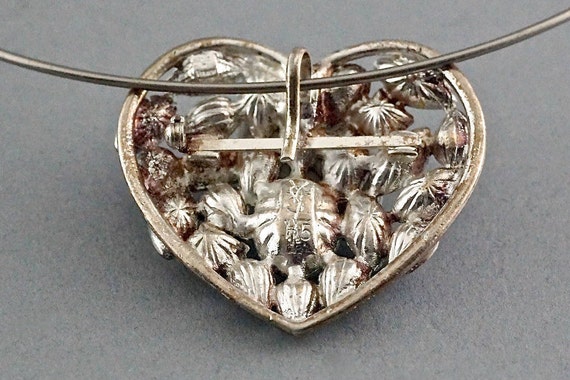 Vintage YVES SAINT LAURENT Ysl by Heart Rhinestones Pendant Vintage YVES SAINT LAURENT Ysl by Heart Rhinestones Pendant