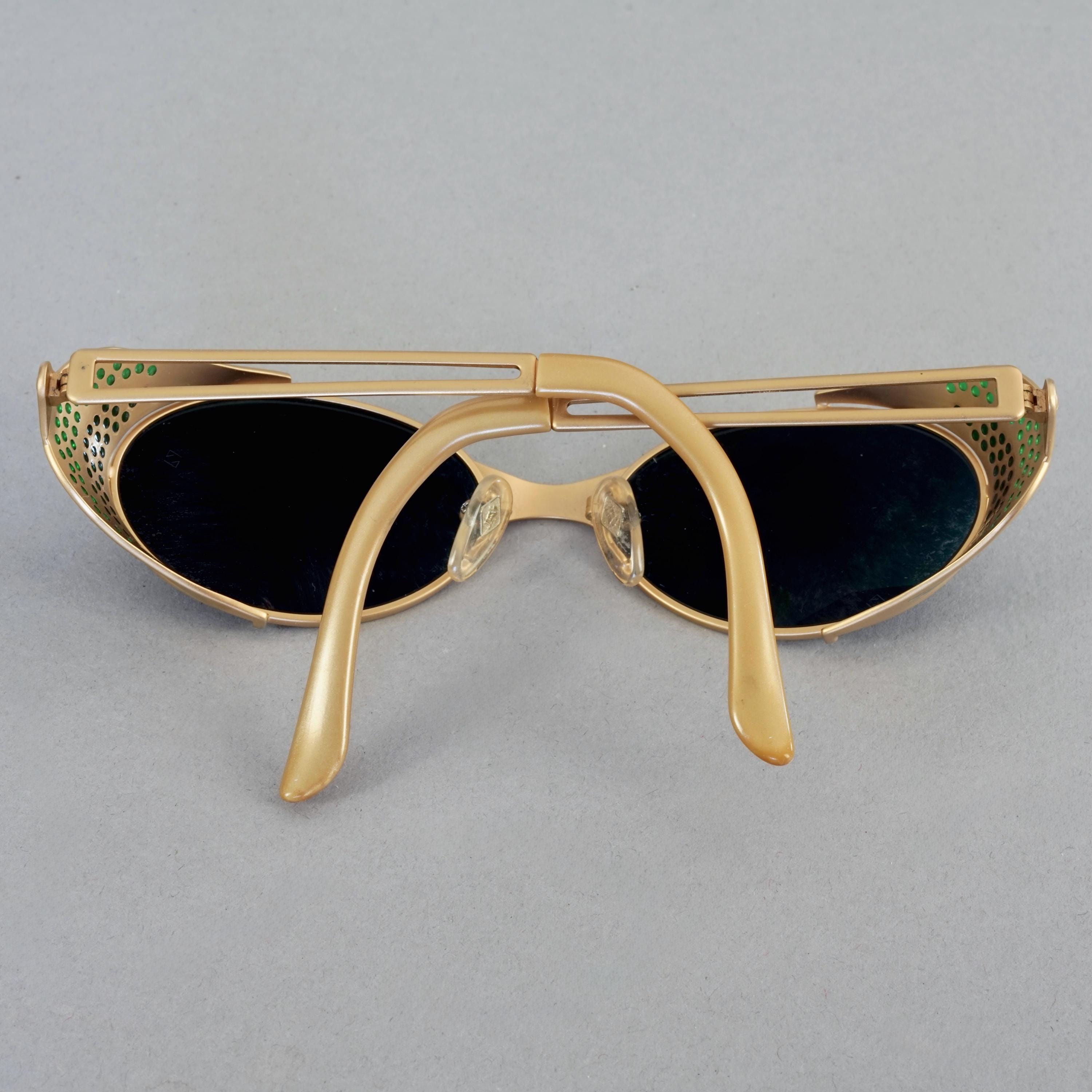 Jean Paul Gaultier RARE Vintage GOLD Steampunk Studded Pistol Sunglasses Jean Paul Gaultier 56-5105 3 – Vintage Frames Company main image 3