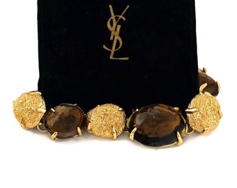 Vintage YVES SAINT LAURENT Ysl Robert Goossens Stone Nugget Bracelet