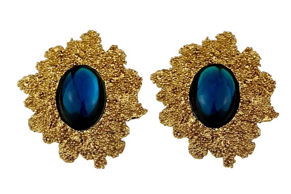 Vintage Runway YVES SAINT LAURENT Ysl Blue Caboch… - image 2