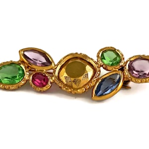 Vintage YVES SAINT LAURENT Ysl by Robert Goossens Coloured Rhinestone Brooch