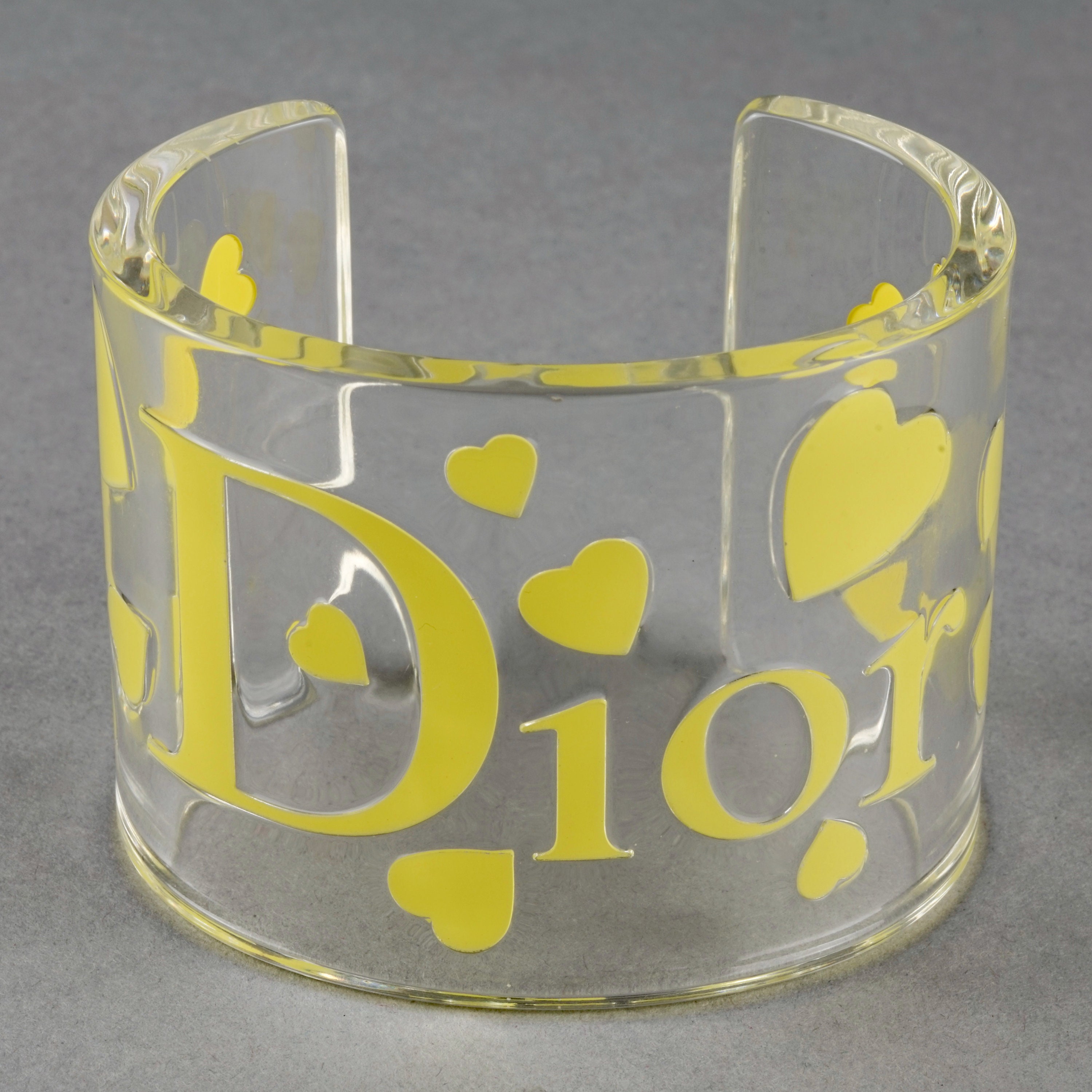 Vintage CHRISTIAN DIOR Yellow Heart Lucite Cuff Bracelet - Etsy Vintage CHRISTIAN DIOR Yellow Heart Lucite Cuff Bracelet - Etsy