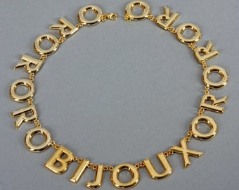 Collana vintage MOSCHINO con la scritta "BIJOUX ORO"
