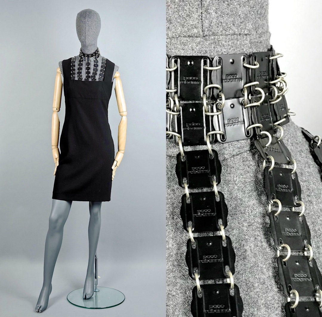 Robe Paco Rabanne Chaîne Métallique Noire - Taille 8 - Portée Seulement Deux Fois, état Impeccable