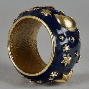 Vintage CHANTAL THOMASS Star Moon Enamel Cuff Bracelet image 4