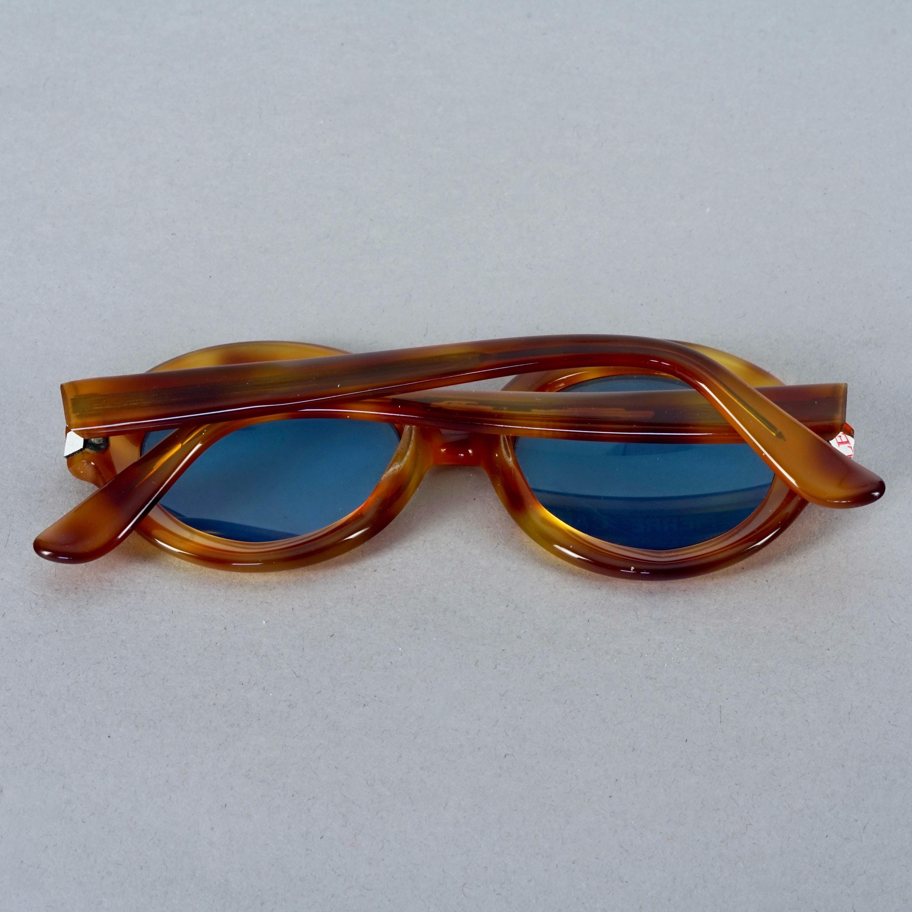 Vintage 1960s PIERRE CARDIN Light Tortoiseshell Blue Lenses 